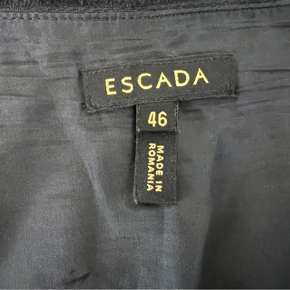 Escada Knee Length Navy Blue Straight Fully Lined Pencil Vintage Skirt Size XXL - Picture 6 of 14